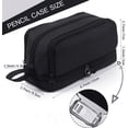 thumbnail image 4 of Kingswick Large Capacity Pencil Case 4 Compartments, Pencil Case with Zipper Portable Handle (Black), 4 of 6