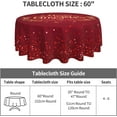 thumbnail image 5 of Round Christmas Tablecloth 60 Inch Gold Happy New Years Snowflake Decorative Red Round Table Cloth with Dust-Proof Wrinkle Resistant for Home Kitchen Dining Room Patio Outdoor Picnic Party, 5 of 6