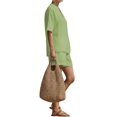 thumbnail image 2 of Women 2 Piece Short Sets Summer Lounge Outfits Sets Short Sleeve Trendy Casual Matching Set Lemon Yellow XL, 2 of 6