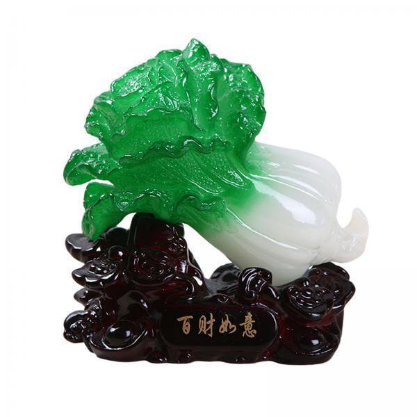 2x Estatua de Feng Shui, Accesorios de Prosperidad, Regalos, , Resina, Artesanía de , Adornos de Repollo Chino, para La Sala de Estar Sunnimix estatua de feng shui