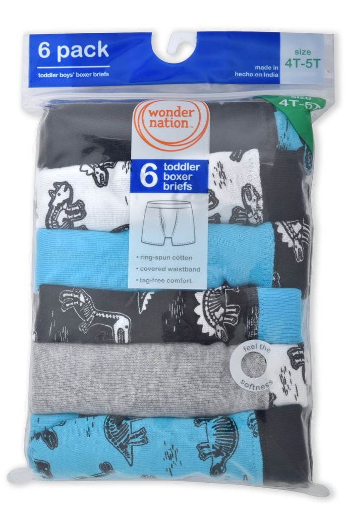 Wonder Nation Toddler Boys Boxer Briefs, 18-Pack, Sizes 2T-5T