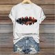 thumbnail image 5 of Camisetas de Manga Corta para las Mujeres de Moda Imprimir Cuello Redondo Camiseta, Mezcla de Poliéster Ligero para Primavera Verano Otoño, 5 of 8