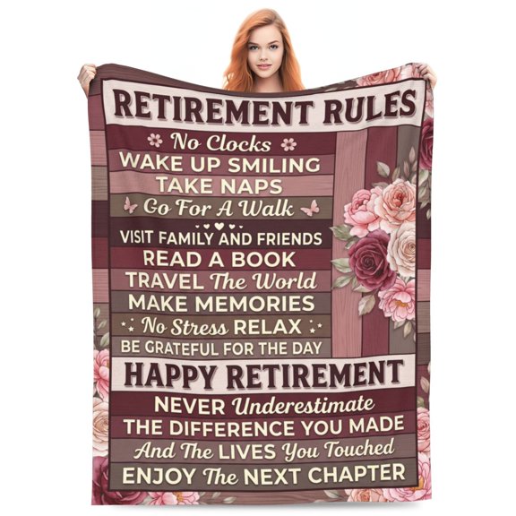 Retirement Gift for Woman, Best Retired Gifts for Women Men, Retire Gift Ideas, Funny Presents for Retirement Coworker Teacher Nurse Mom, Soft Blanket 50x40