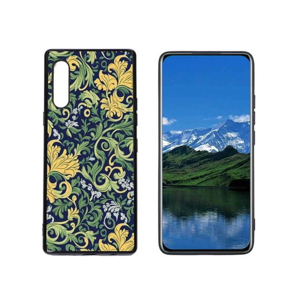 Premium-Bohemian-Swirly-Vintage-Floral-Decorative-William-Morris-Style-3-3 Phone Case, Degined for LG Velvet 4G Case Men Women, Flexible Silicone Shockproof Case for LG Velvet 4G