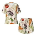 thumbnail image 4 of Picia Cute Vegetables Pajamas Sets for Women Soft Short-Sleeved Pjs with Lounge Shorts Two Piece Sleepwear-3X-Large, 4 of 9