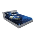 thumbnail image 2 of Space Fitted Sheet & Pillow Sham Set, Outer View of Planet Earth in Solar System with Stars Life on Globe Themed Image, Decorative Printed 6 Piece Bedding Decor Set, Queen, Blue Green, by Ambesonne, 2 of 3