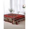thumbnail image 6 of Red Bohemian Flat Sheets Only Full Size, Soft Breathable Bed Top Sheets for Mattress, Boho Flower Abstract Modern Retro Art Luxury Bedding Flat Sheets for Home Hotel Bedroom Bed Protection, 6 of 9
