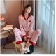 thumbnail image 2 of Pijamas de fiesta para mujer, ropa de dormir de seda de manga larga, suelta, con estampado navideño, pantalones largos elásticos, novedad de Primavera de 2021, 2 of 4