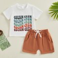 thumbnail image 2 of Bagilaanoe 2pcs Toddler Baby Girl Shorts Set Short Sleeve Letter Print T Shirt Tops + Shorts 6M 12M 18M 24M 3T Kids Casual Summer Clothes, 2 of 7