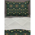 thumbnail image 3 of Boho Comforter & Sham Bedding Set, Tribal Influenced Repetitive Pattern with Motifs and Shapes, 3 pcs Duvet Set Microfiber Filling Quilt, 5 Sizes, Charcoal Grey Mustard, by Ambesonne, 3 of 4