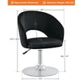 thumbnail image 3 of Furniliving Velvet Swivel Barrel Chair Adjustable Accent Chair Make Up Leisure Chair, Black, 3 of 11