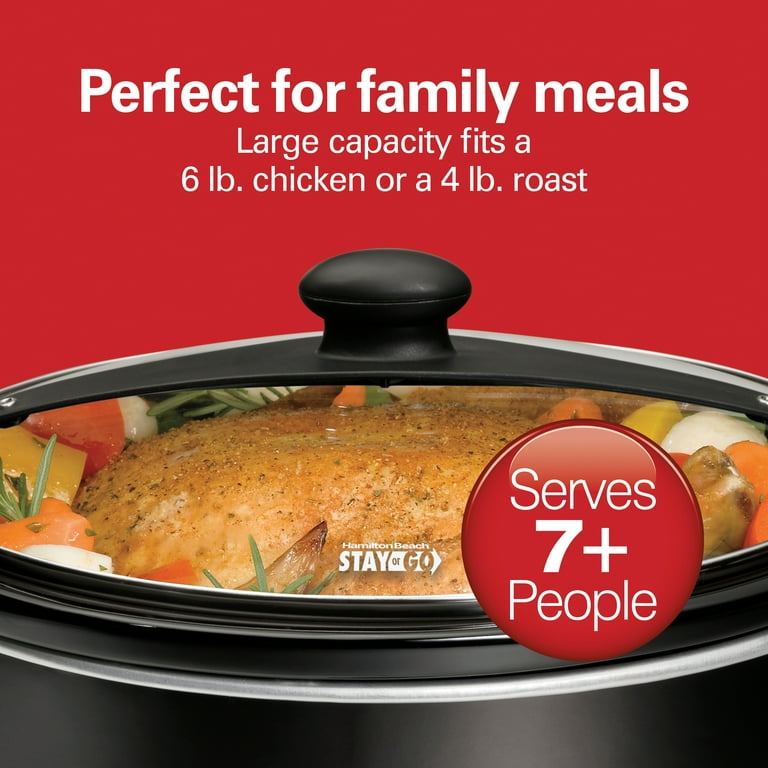  Extra Large 10-Quart Slow Cooker - Stay or Go Portable With Lid  Lock, Black: Home & Kitchen