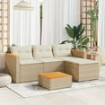 thumbnail image 1 of vidaXL 3 Piece Garden Sofa Set with Cushions Beige Poly Rattan, 1 of 5