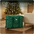 thumbnail image 2 of Covermates Keepsakes Rolling Adjustable Ornament Storage Bag – Heavy-Duty Polyester, FlexGrid Trays & Padded Dividers – Protective Holiday Organizer with Wheels, Handles & ID Window, Green Snowflake, 2 of 7