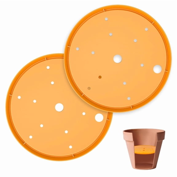 2Pcs Planter Inserts for Large Pots, 10 Inch Round Plastic Planter Insert with Drainage Holes for Place Inside Planter