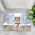 thumbnail image 4 of Playful Shetland Sheepdog Welcomes Winter Snowy Day with Cardinal Bird Doormat Sheltie Dog Lover Gifts Indoor Outdoor Welcome Mat - 2017, 4 of 5