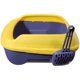 thumbnail image 2 of 1Pc In Type Litter Pan Cat Feed Spatula Cat Ears Semi-closed Litter Pan(Yellow Blue), 2 of 6