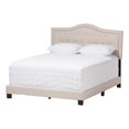 thumbnail image 1 of Bowery Hill Lit Grand Bas Moderne en Tissu Capitonné, Beige Pâle, 1 of 7