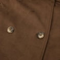 thumbnail image 5 of Women's Fashionable And Retro Brown Collar Long Sleeved Waist Tie Button Jacket Tan Short Trench Coat plus Size Women Coat Heated Windbreaker Coat Thin Warm Jackets for Women Jacket Travel Lightweight, 5 of 8