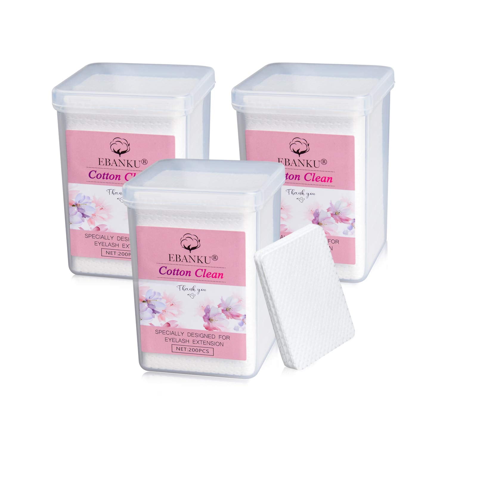 Kalolary 600 PCS Eyelash Glue Wipes Lint Free Nail Wipes, Adhesive Wipes for Lash Glue Nail Polish Remover Pads, Glue Nozzle Wipes Non-woven Fabric Wipes Eyelash Extension