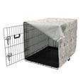 thumbnail image 3 of Paris Dog Crate Cover, French Pop Culture Lovers in Streets Bonjour Je T'aime Flower Pastel Life Image, Easy to Use Pet Kennel Cover for Dogs, 35" x 23" x 27", Dried Rose Cream, by Ambesonne, 3 of 6