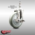 thumbnail image 2 of 5 Inch 316SS Gray Polyurethane Swivel ½ Inch Threaded Stem Caster with Brake, 2 of 2