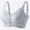 thumbnail image 5 of Telankuip Ultra Soft Front Zipper Wireless Lifting Bras for Women Wirefree Lace Anti-Sagging Seamless Bralettes Full Coverage Racerback Thin Cup Comfort Front Closure Bras Grey 80, 5 of 6