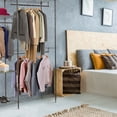 thumbnail image 5 of Hanging Closet Organizer And Storage Heavy Duty Clothes Rack Sturdy 3 Rod Garment Rack Large With Wire Shelving Height Adjustable Commercial Grade Metal Clothes Stand Rack For Bedroom Cloakroom,Black, 5 of 7
