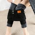 thumbnail image 6 of Aoochasliy Womens Pants Soild Winter High Waisted Thick Flannel Pants Slim Fit Stretch Keep Warm Jeggings, 6 of 9