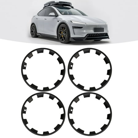WheelX 4Pcs Wheel Rim Protector for Tesla Model Y Juniper 2025 2026 20” Helix Wheels  4PCS ABS Anti-Curb Scratch Guard  Matte Black Rim Edge Trim  No-Drill Snap-On Installation
