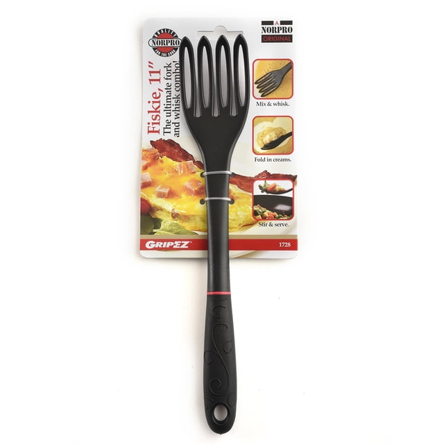 Combo de tenedor y batidor Norpro 1728 Grip-EZ Fiskie 28 cm negro