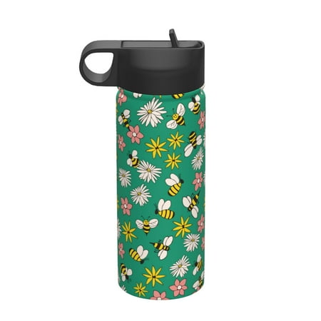 

Matuu Flying Bees for 18oz Durable Thermal Cups Keep Drinks Cold & Hot Insulated Coffee Mug with Lid (With Straw)