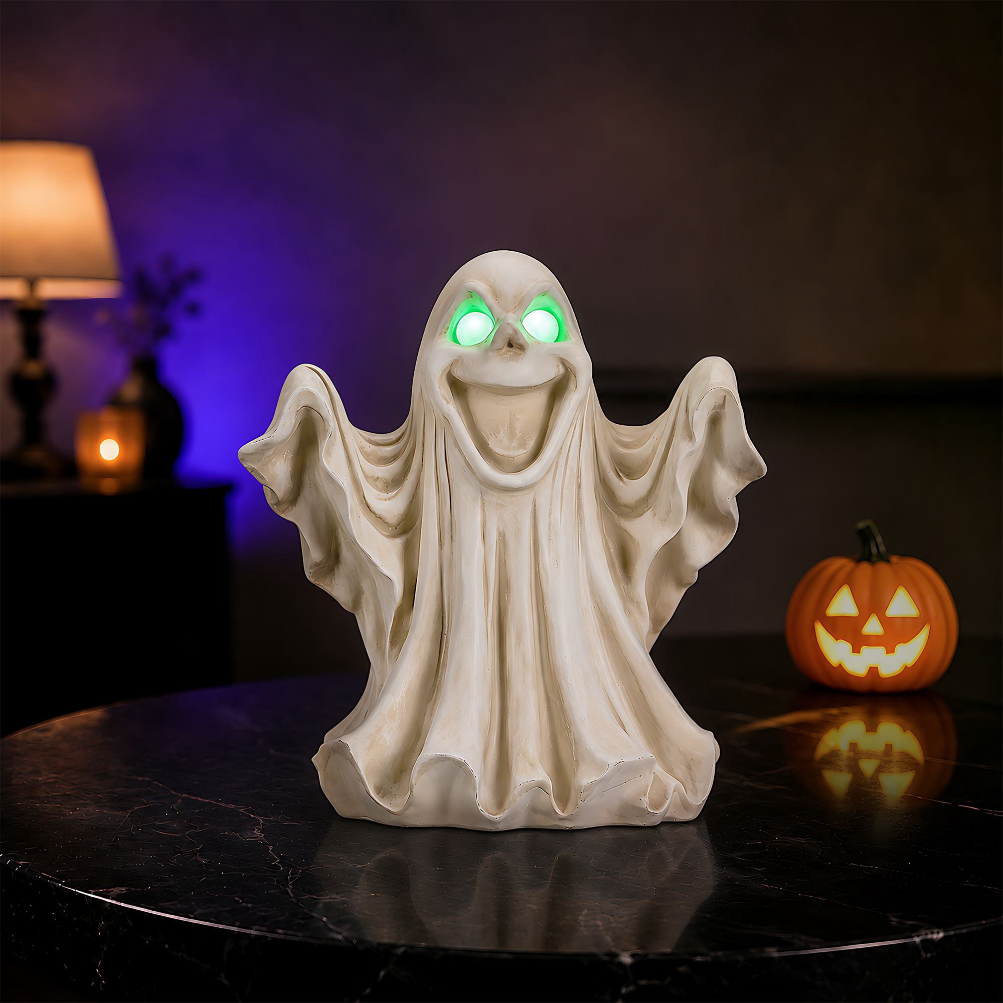 Alvantor Halloween Ghost Figurine Halloween Ghost Decorations with Glowing Eyes
