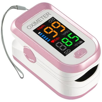 Clearance Pulse Oximeter Fingertip, Oxygen Meter Finger Pulse Oximeter, Oximeter Blood Oxygen Saturation Monitor, Accurate SpO2 Pulse Reading, Pulse OX with Lanyard (Rose Gold)