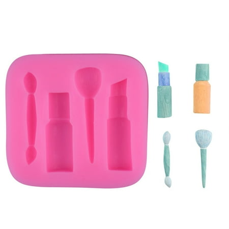

Lipstick Shape Silicone Fondant Mold Eyebrow Chocolate Shape Mold Fondant Brush Decoration Mold Blush Cake
