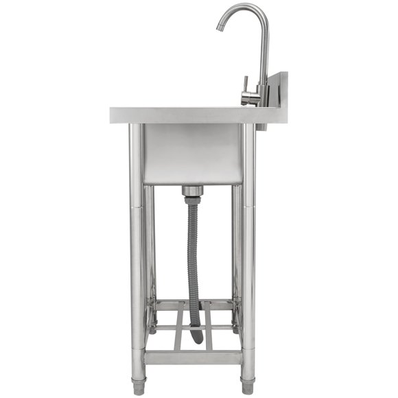 STAWAY Stainless Steel Utility Sink 16" x 13" - Commercial Single Bowl with Faucet & Adjustable Legs, Ideal for Kitchen, Garage, Restaurant & Laundry