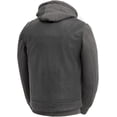 thumbnail image 2 of First Mfg Co - Kent - Men's Motorcycle Biker Riding Black Grey Leather Grey Sweatshirt Vest - Extra Large - Hooded, 2 of 5