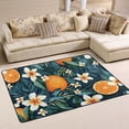 thumbnail image 3 of Orange Flowers Leaves Area Rug Washable 72 x 48 Floor Carpet Mat Non Slip for Bedroom Living Room Kids Room Home Decor, 3 of 7