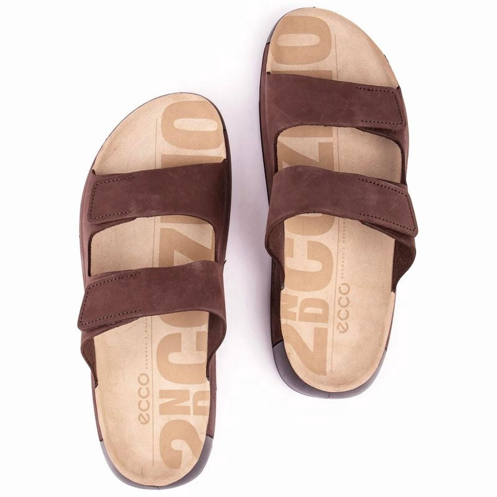 ECCO Men\'s 2nd Cozmo Mocha Leather Two Strap Slide Sandals Size 42 EU/ 8-8.5 US ECCO Men main image 2
