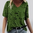 thumbnail image 4 of T-shirts Graphiques pour Femmes Mode Femmes Impression Décontractée Col en V Manches Courtes T-Shirt Ample Hauts T-Shirts à Manches Courtes pour Femmes Hauts à Manches Courtes pour Femmes T-Shirts Sois Gentille pour Femmes, 4 of 4