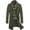 2-army Green, variant on Men's Detachable Plaid Scarfs Wool Blend Coat - Notched Collar Single Breasted Pea Trench Overcoat