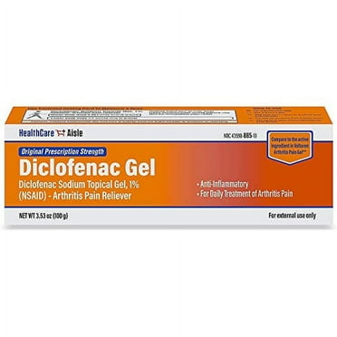HealthCareAisle Diclofenac Gel, 1%, Arthritis Pain Relief - 100 g tube - Original Prescription Strength (NSAID)