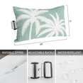 thumbnail image 2 of Summer Tropical Tree Outdoor Pillows for Chaise Lounge Chair Waterproof Lumbar Pillows with Insert&Adjustable Elastic Strap Beach Headrest Pillow Coastal Green Palm Trees Neck Pillow for Pool 12"x20", 2 of 9