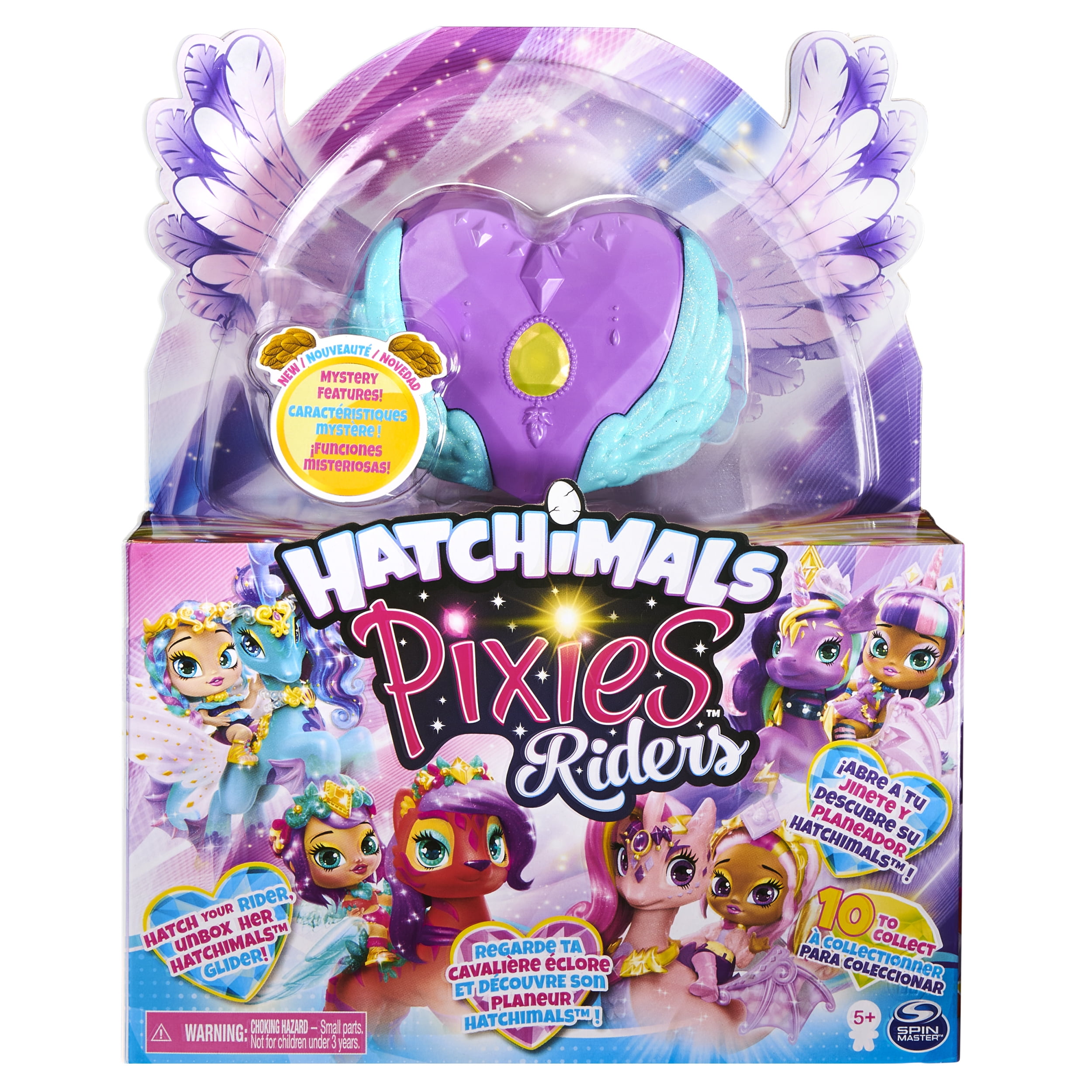 Hatchimals Pixies Riders, Moonlight Mia Pixie and Unicornix Glider Hatchimal Set with Mystery Feature