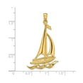 thumbnail image 4 of 14k Yellow Gold Sailboat Pendant with Yacht, Flag, and Wave Design, Nautical Ocean Jewelry for Men and Women, Unisex Symbol of Freedom and Sea Adventure, 4 of 6