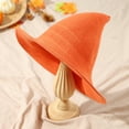 thumbnail image 6 of Women Witch Hat, Vintage Knit Hat Foldable Halloween Hat Party Hat for Cosplay Festival, 6 of 7