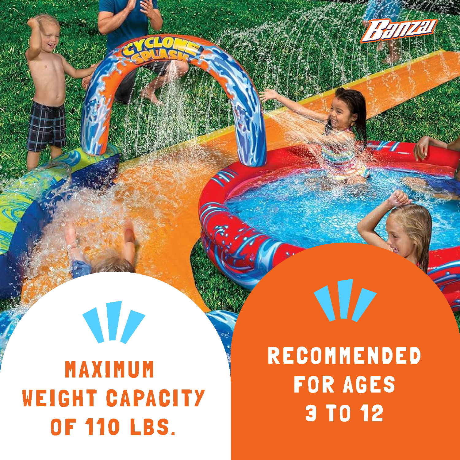 Amazon.com: Banzai Gushing Geyser Water Spraying Inflatable
