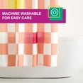 thumbnail image 5 of TOWN & COUNTRY PLAY Betty Bold Checkerboard Cotton-Rich Breathable Fabric Shower Curtain with Anti-Rust Grommets, Peach/White/Yellow, 70"x72", 5 of 9