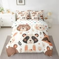 thumbnail image 2 of jejeloiu Cute Cartoon Bear 7pcs Bedding Comforter Set,Kawaii Animal Queen Bedding Sets,Brown White Queen Sheet Sets Forgirls Boys,Breathable Home Decor Reversible, 2 of 8