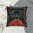 thumbnail image 2 of Autua Black Panther Rose Gothic Art Graphic Decorative Throw Pillow Cover for Home Couch Living Room Bed Sofa 1PC - High-quality Year-round Pillow Case 22x22in, 2 of 5